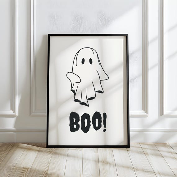 Cute Wall Art For Living Room And Kids Minimalist Line Halloween Theme