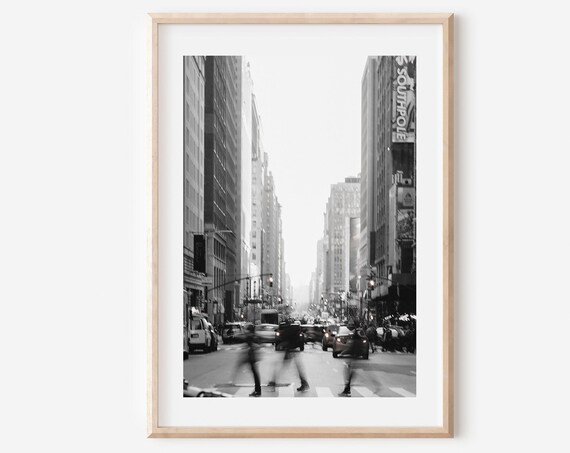 Manhattan Skyline, Black and White Travel Poster