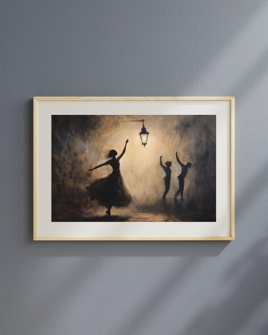 Streetlight Waltz Romantic Silhouette Dance Art Print - Image 3