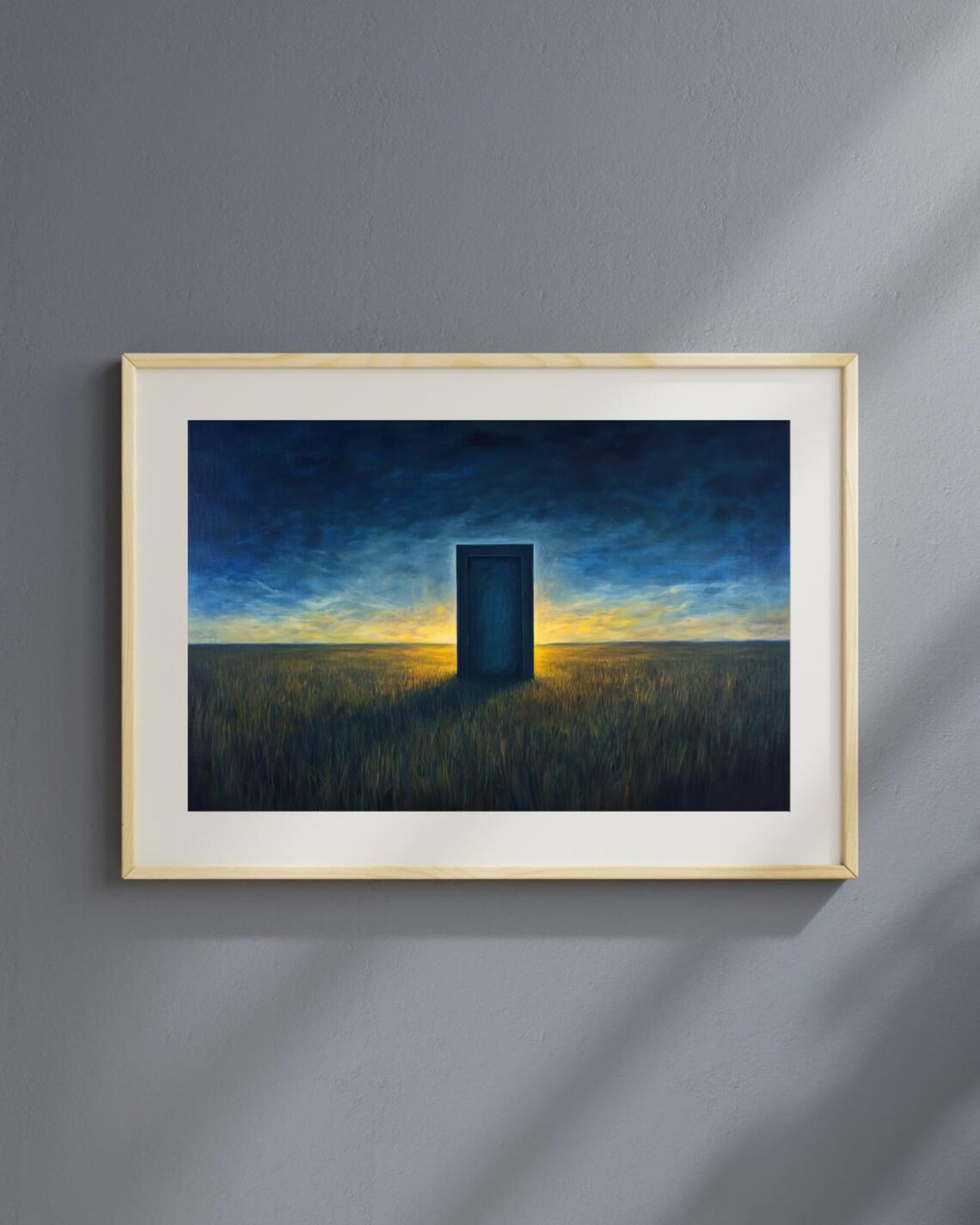 Liminal Light Surreal Doorway, Golden Field Art Print - Image 5