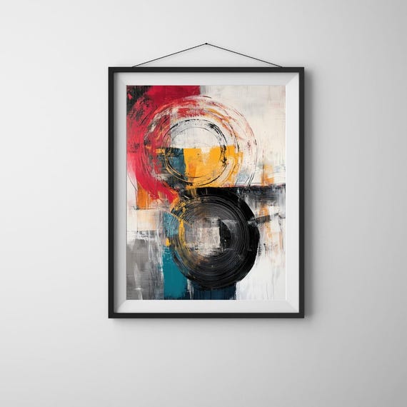Geometric Abstract Circle Art Print, Modern Decor