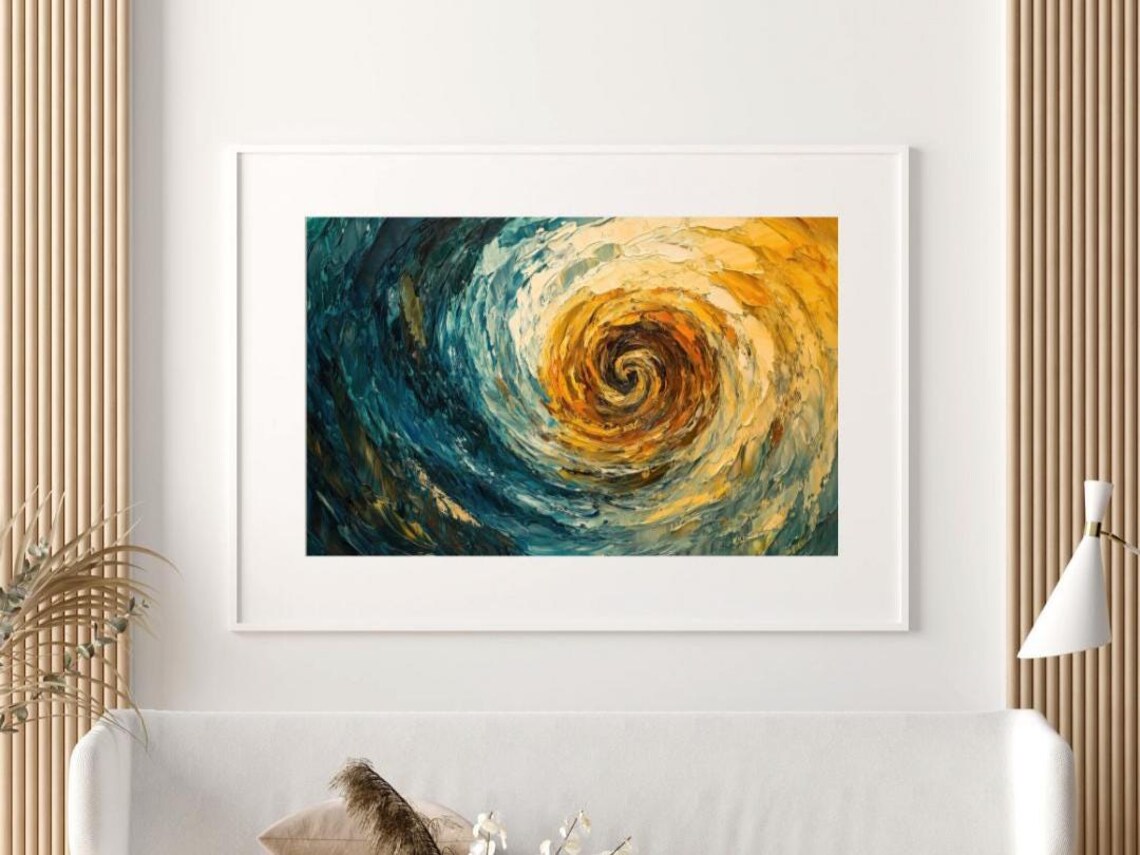 Golden Spiral Abstract Energy Vortex, Zen Inspired Art Print - Image 5
