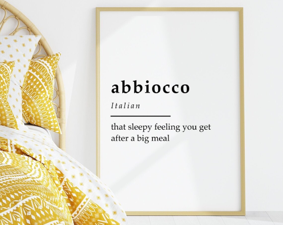 Italy Abbiocco Definition Kitchen Quote Art Print