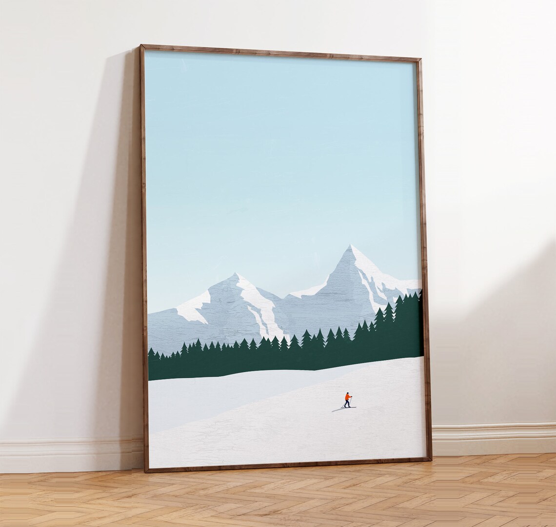 Ski Poster, Austrian Mountain Landscape Travel Poster