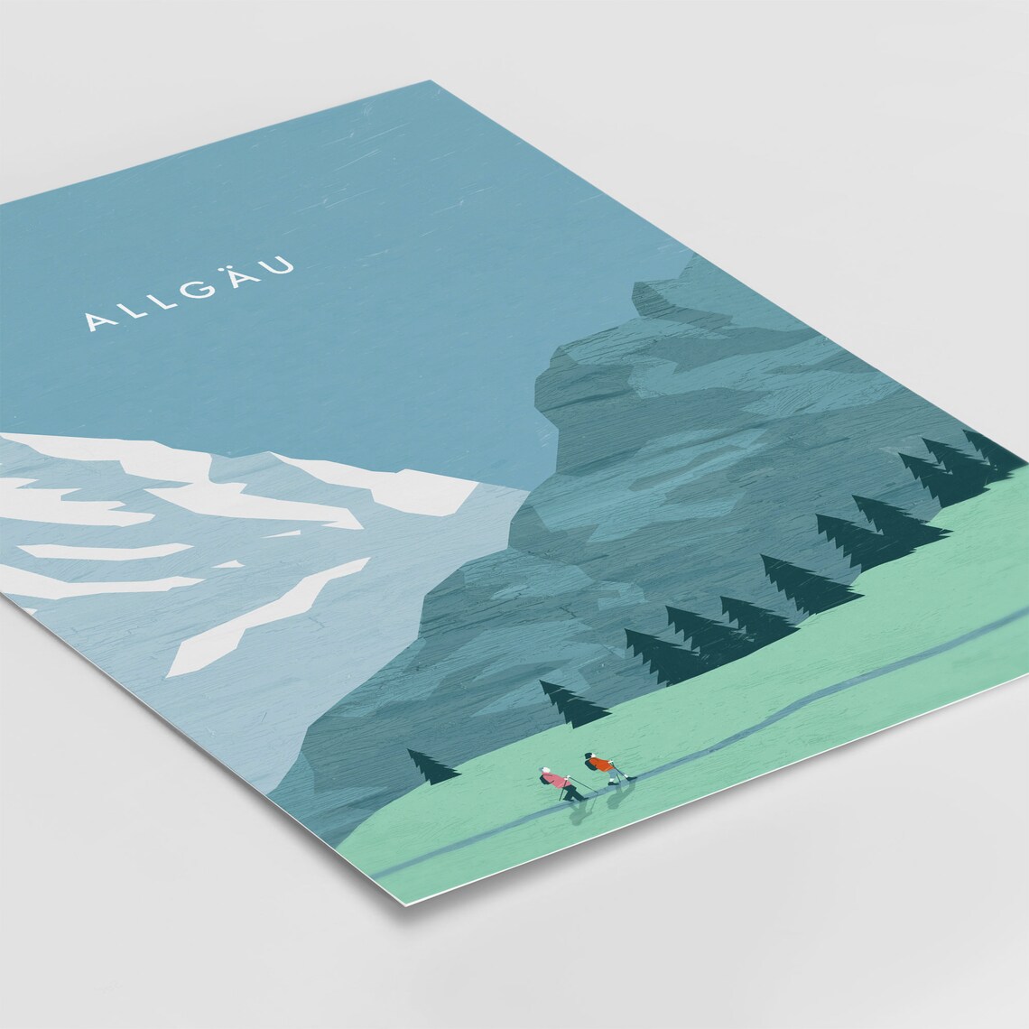 Allgu Mountain Landscape Travel Poster, Mountain View - Image 2