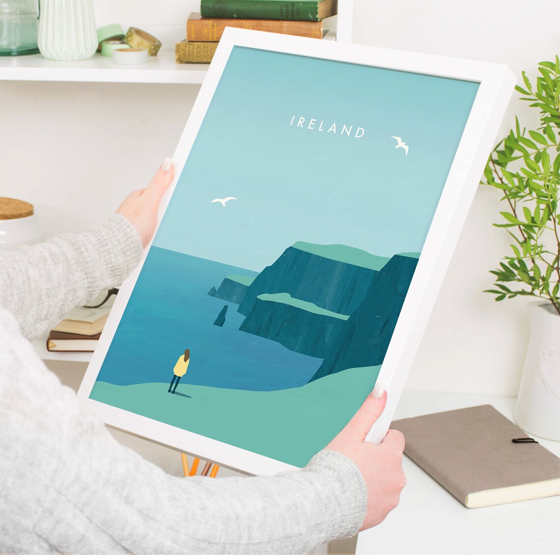 Ireland Minimalist Travel Poster, Coastal Wall Art - Image 4