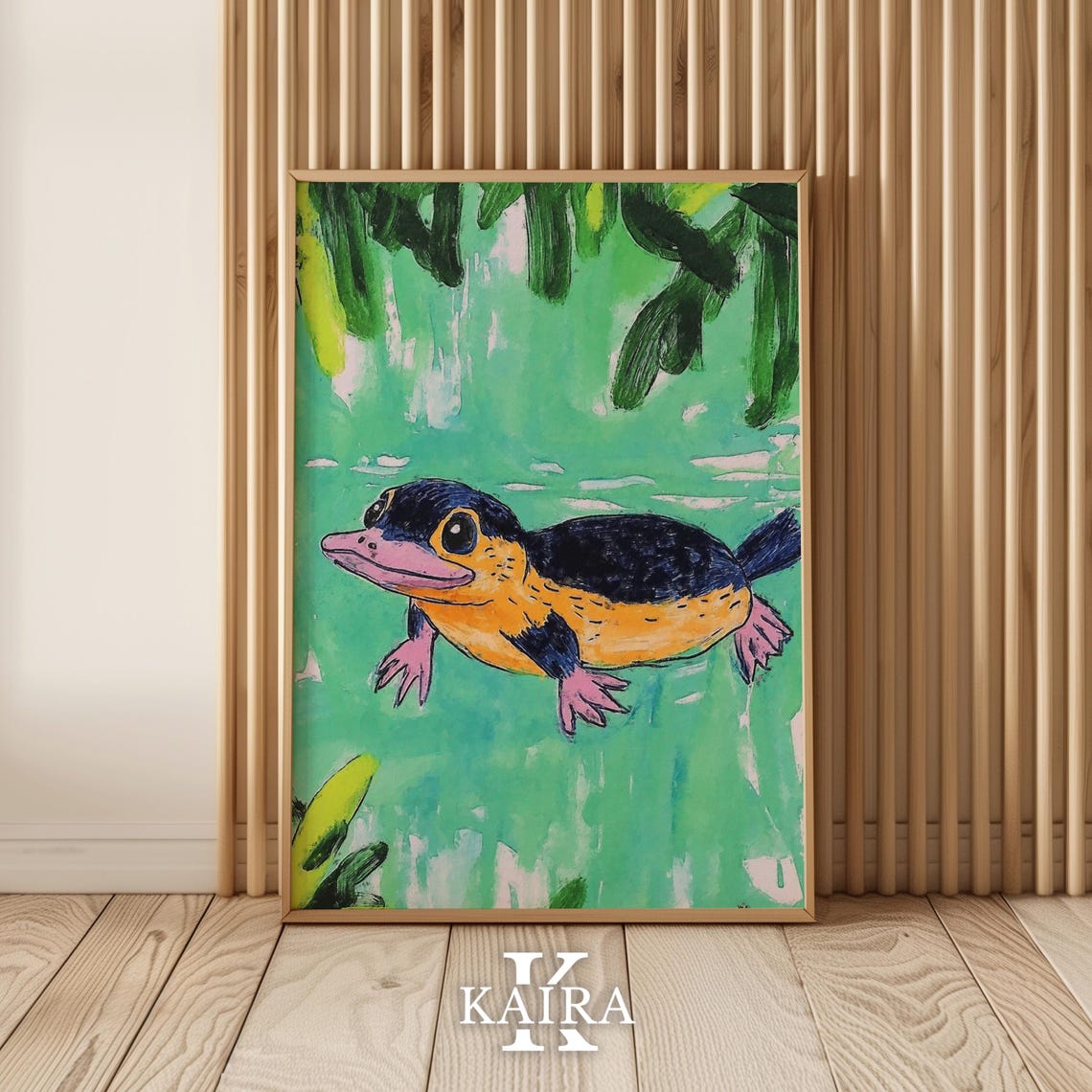 Cheerful Platypus Swimming Through Green Jungle River Water Poster - Image 5