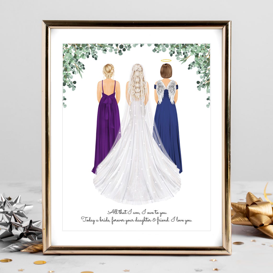 Bride With Mum And Grandmother Three Generations Wedding Portrait Poster - Image 2
