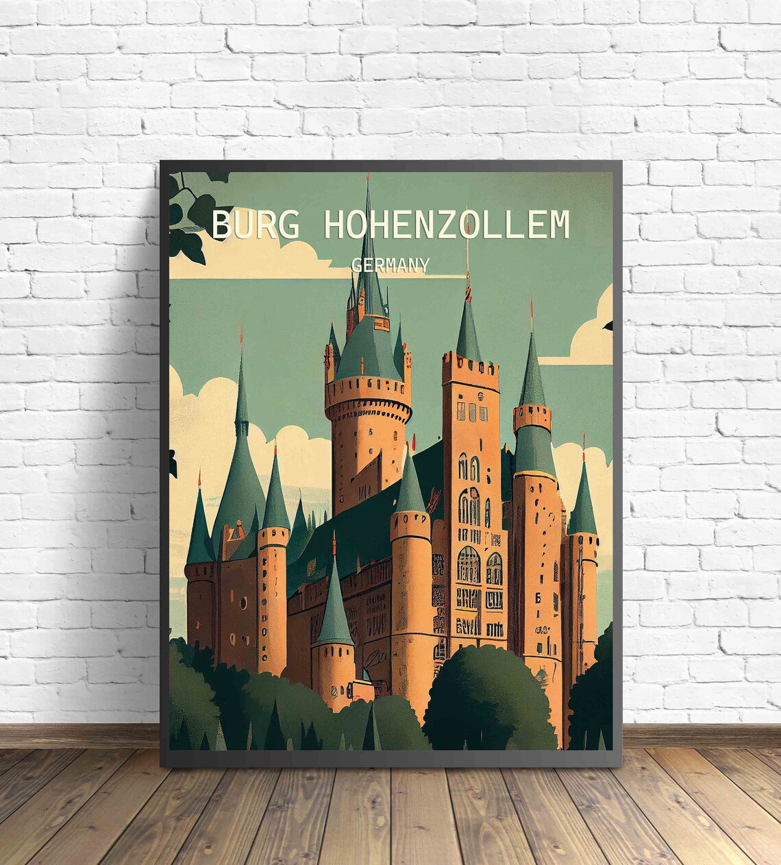 Burg Hohenzollern Germany Fairytale Castle Retro Travel Poster - Image 3