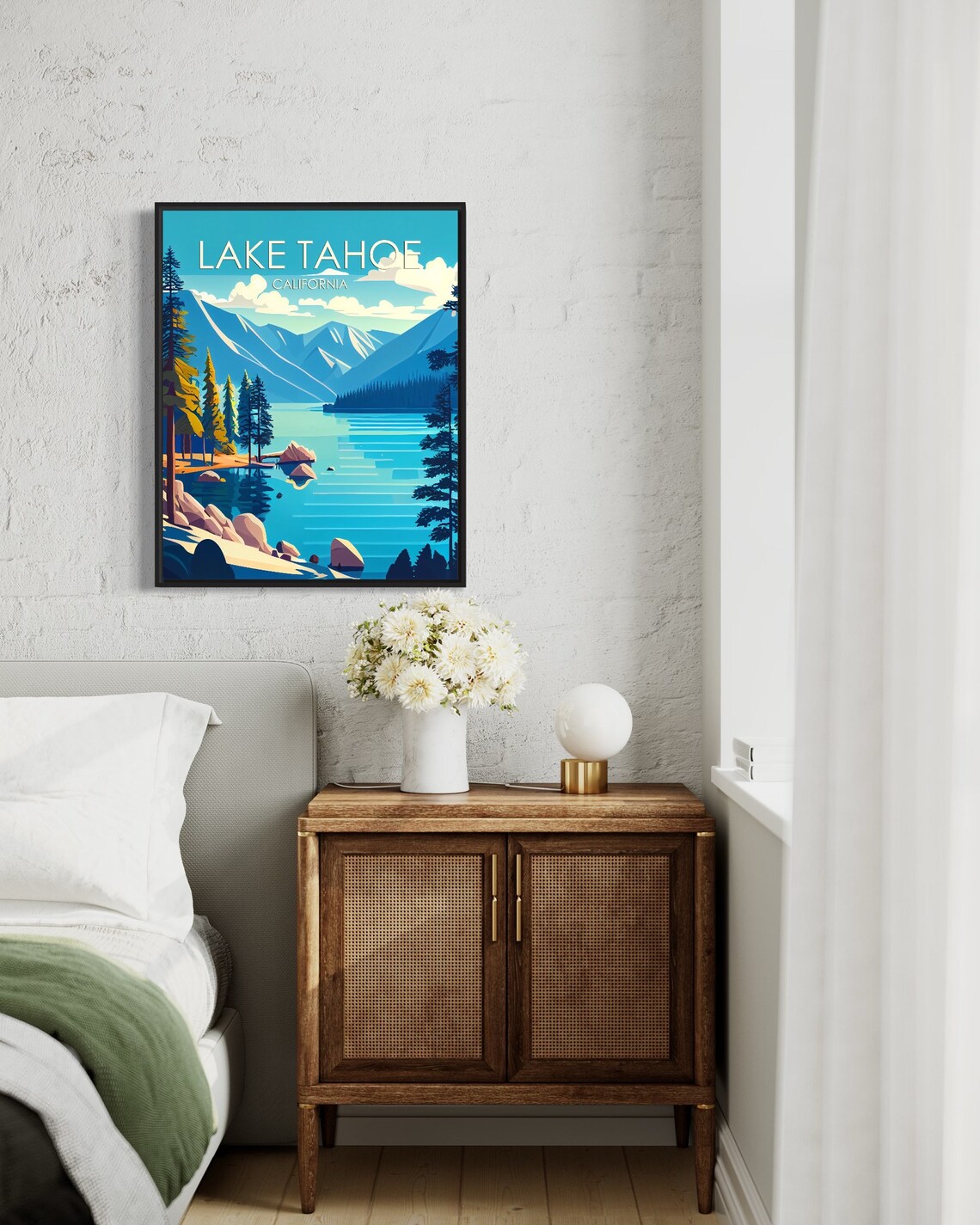 Lake Tahoe California Pine Trees Mountain Lake Scenic Poster - Image 2