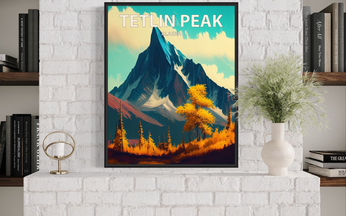Tetlin Peak Alaska Jagged Summit Autumn Golden Forest Poster - Image 2