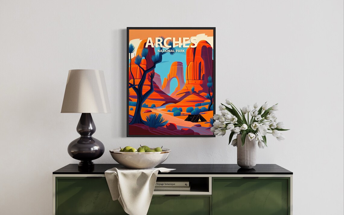 Arches National Park Red Rock Arch Desert Utah Landscape Poster - Image 2