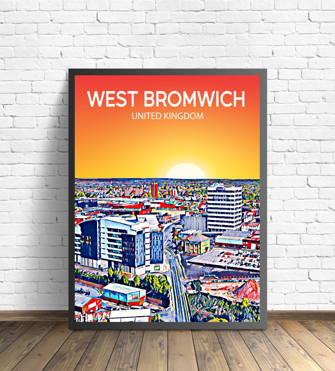 West Bromwich United Kingdom Sunset Skyline Town Centre Poster