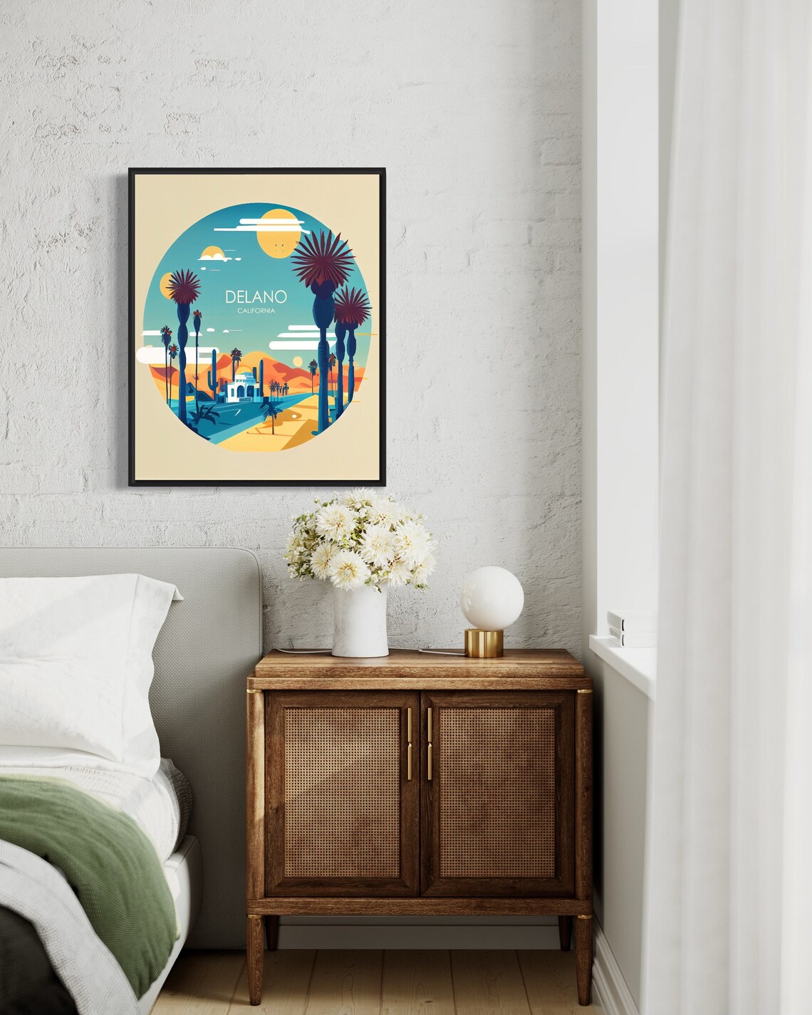 Delano California Glowing Sunset Circle Palm Desert Scene Poster - Image 2