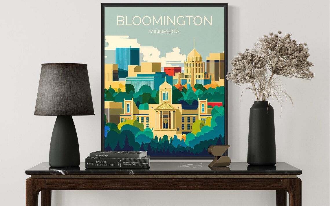 Bloomington Minnesota City Skyline Classical Building Travel Poster - Image 2