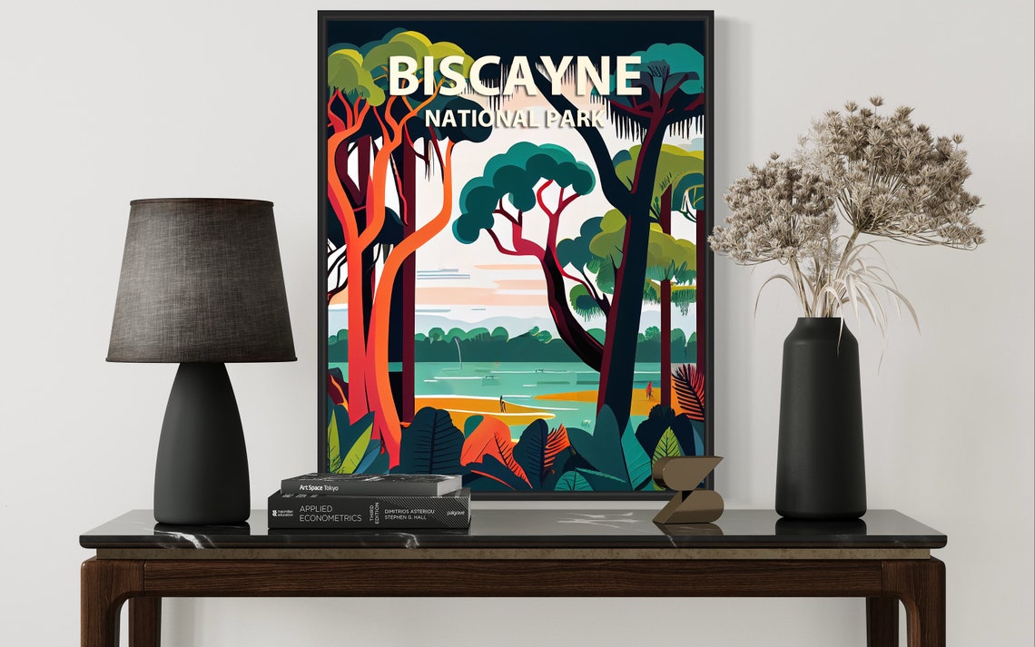 Biscayne National Park Florida Jungle Forest Retro Travel Poster - Image 3