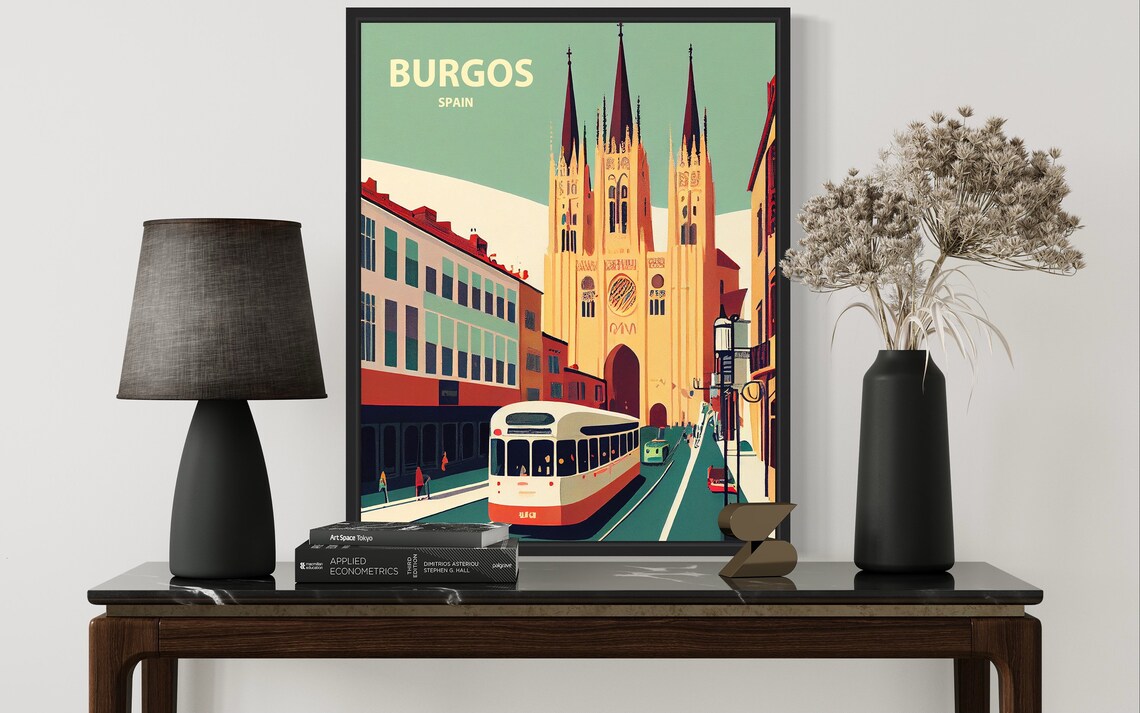Burgos Spain Cathedral Gothic Spires Vintage Minimal Travel Poster - Image 3