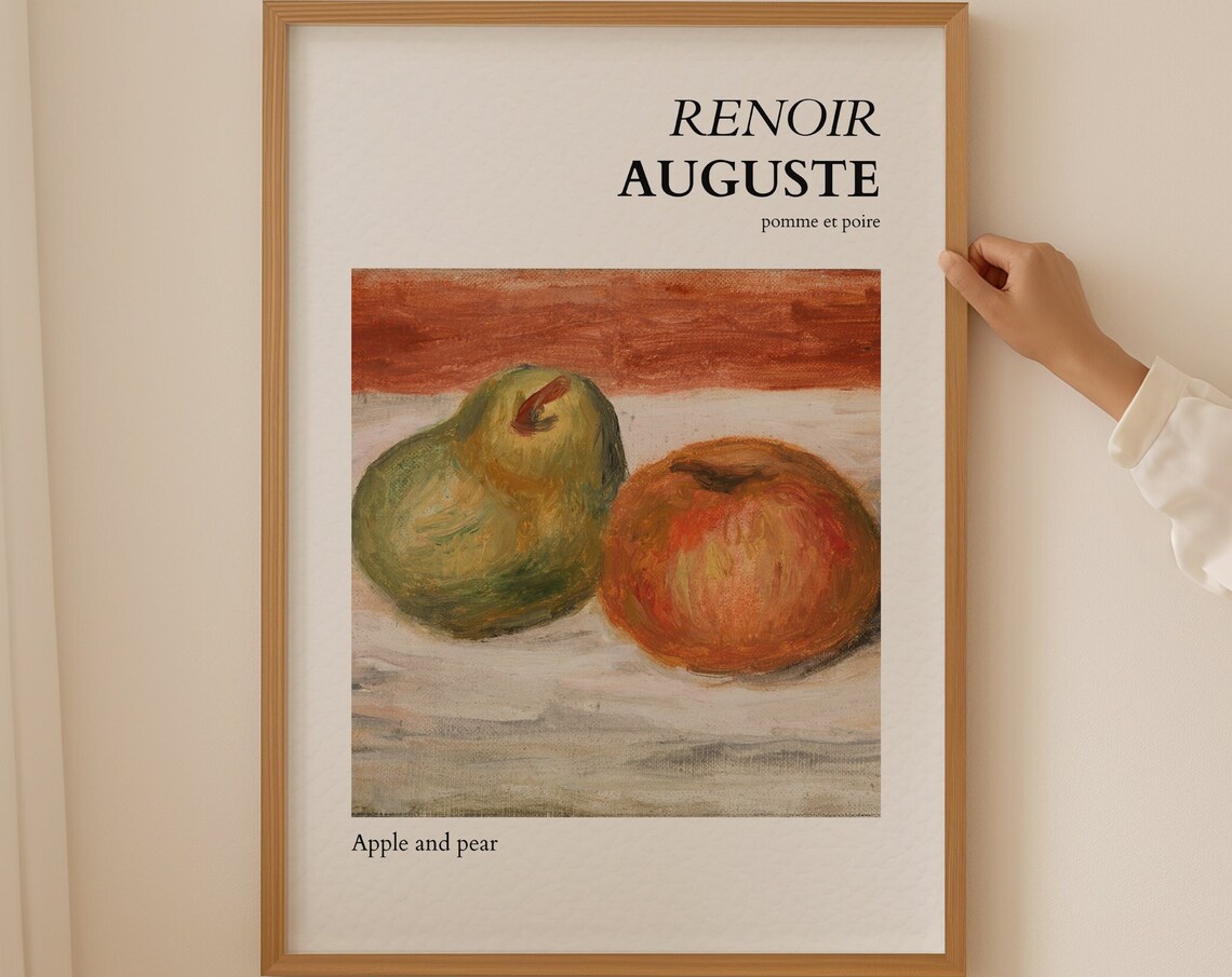 Auguste Renoir Apple And Pear Impressionist Fruit Art Poster