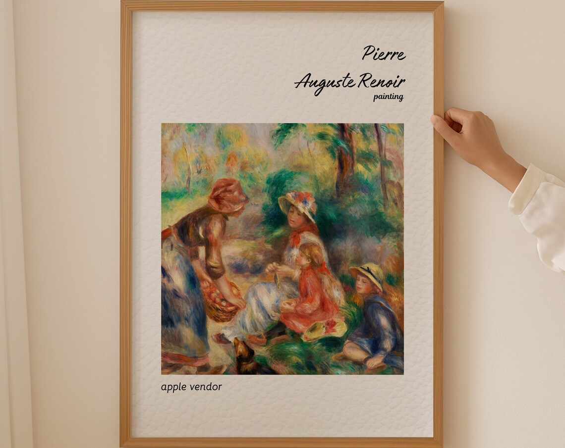 Pierre Auguste Renoir Apple Vendor Garden Children Scene Poster