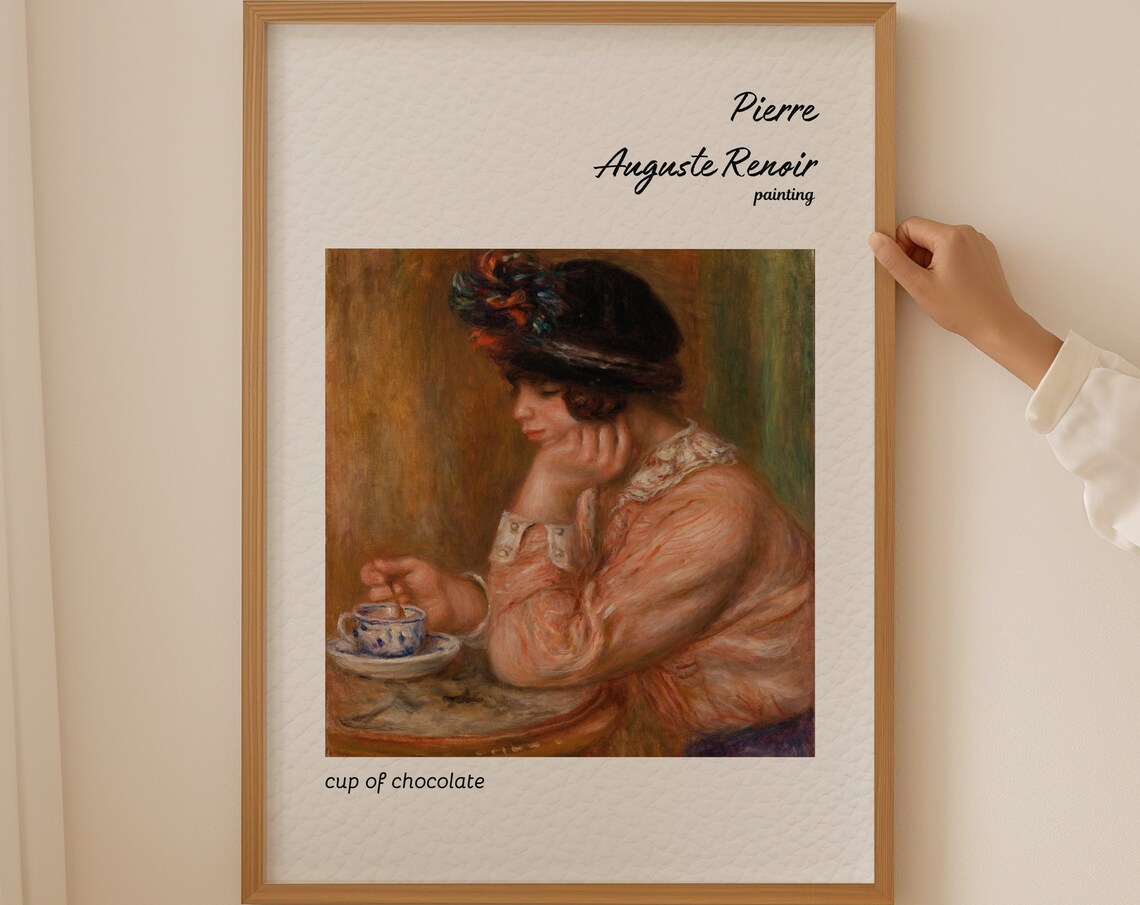 Pierre Auguste Renoir Cup Of Chocolate Woman Cafe Scene Poster
