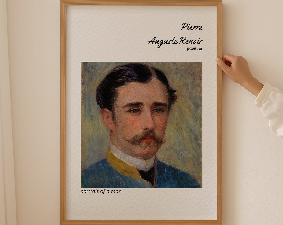 Renoir Portrait of a Man Mustache Impressionist Painting Poster