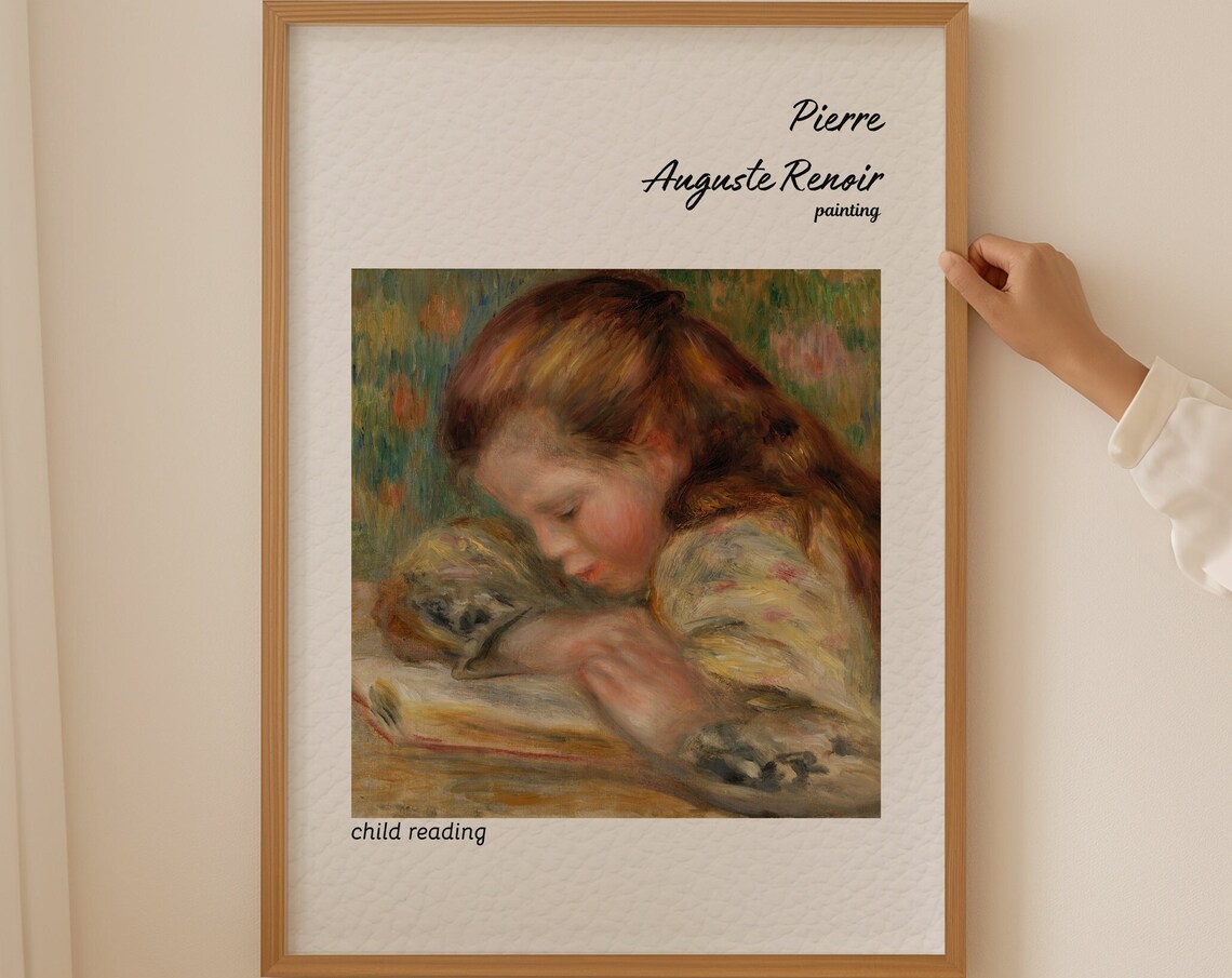 Renoir Child Reading Young Girl Book Impressionist Art Poster