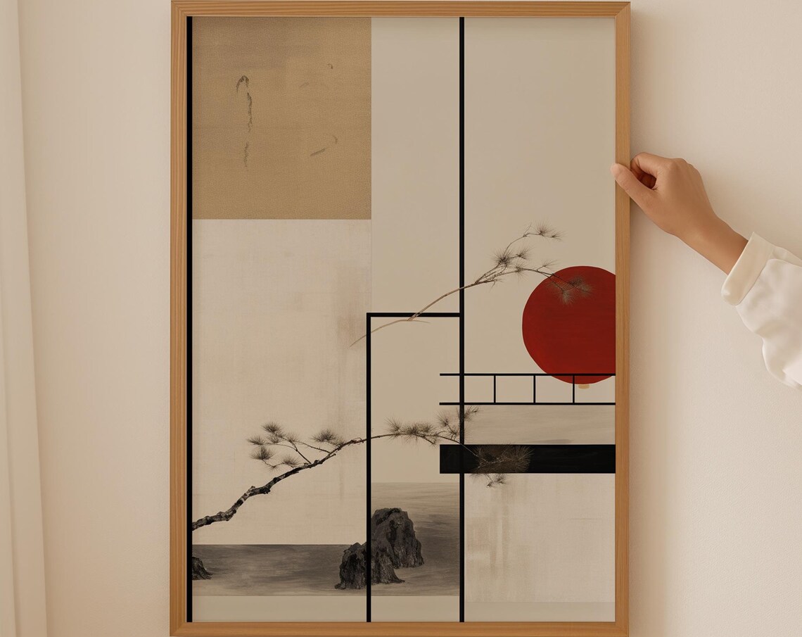 Japanese Minimalist Zen Garden Travel Poster