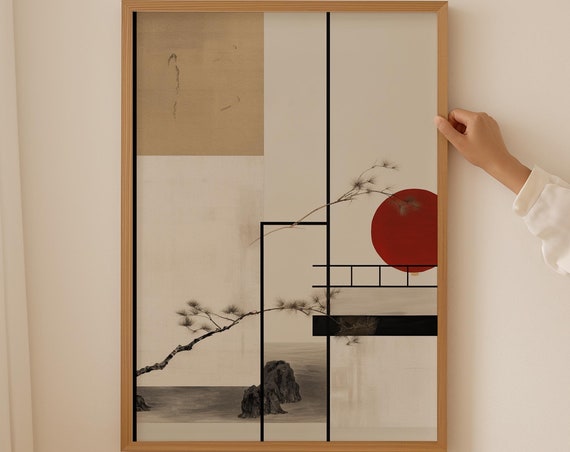 Japanese Minimalist Zen Garden Travel Poster