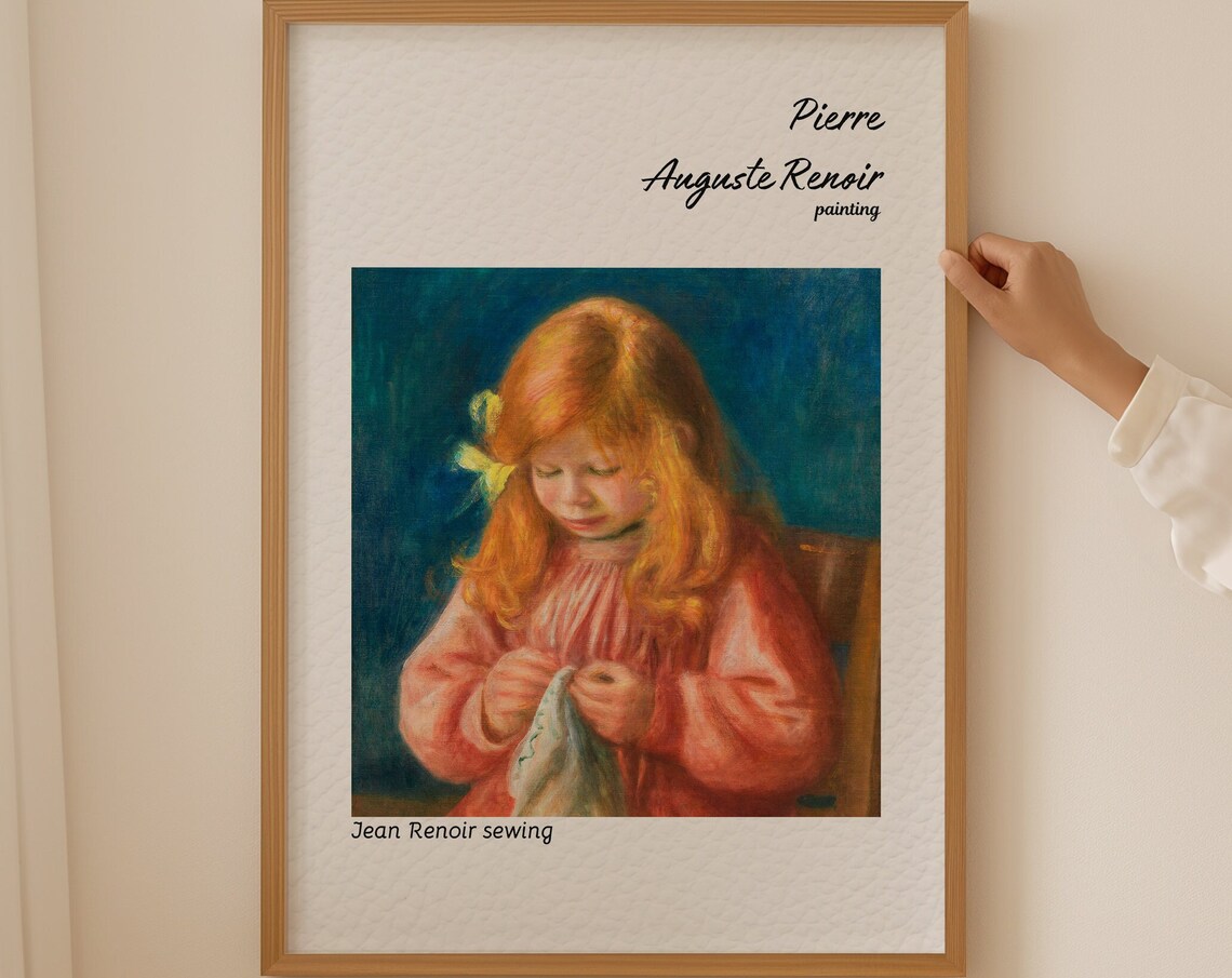 Pierre Auguste Renoir Jean Renoir Sewing Girl Impressionist Art Poster