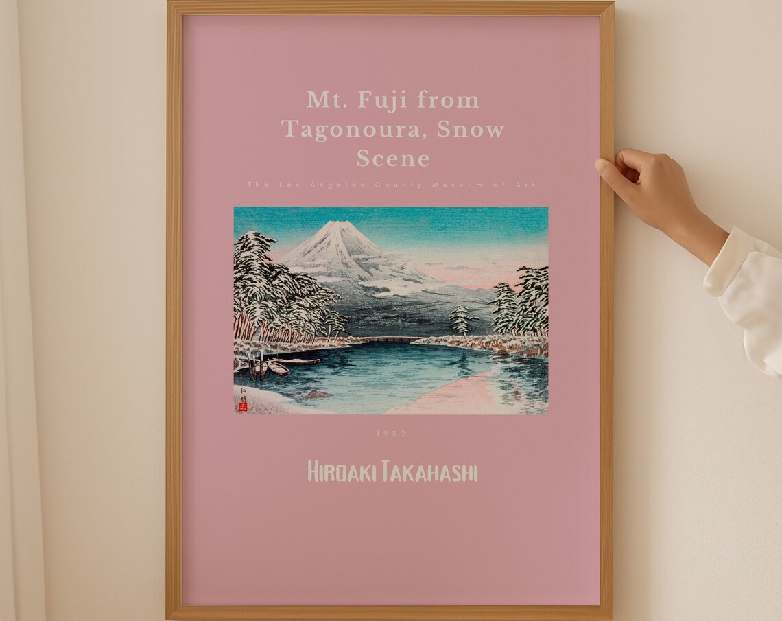 Hiroaki Takahashi Mt. Fuji from Tago Noura 1932 Snow Scene Art Poster