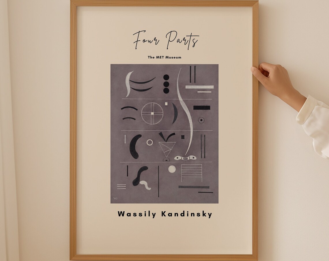 Wassily Kandinsky Four Parts Gray Geometric Bauhaus Abstract Poster