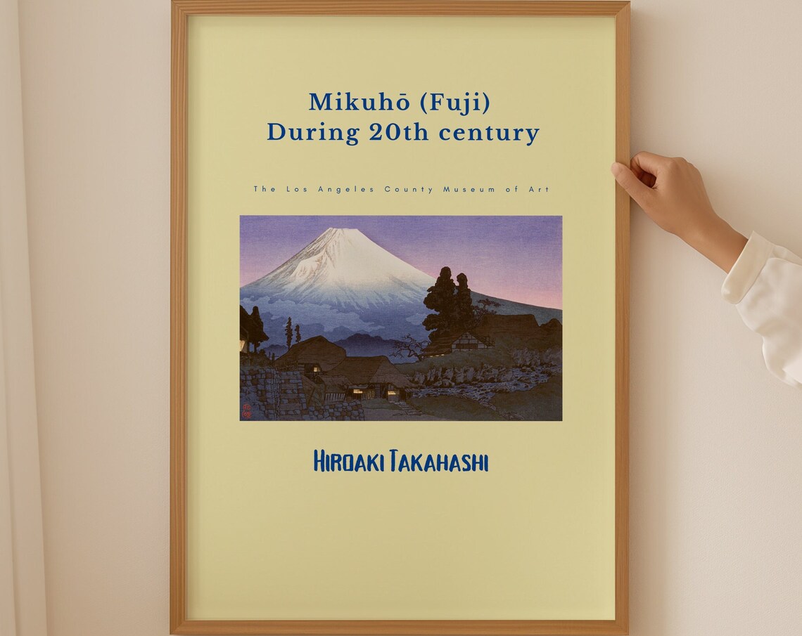 Hiroaki Takahashi Mikuho Fuji Purple Dusk Village Japanese Poster