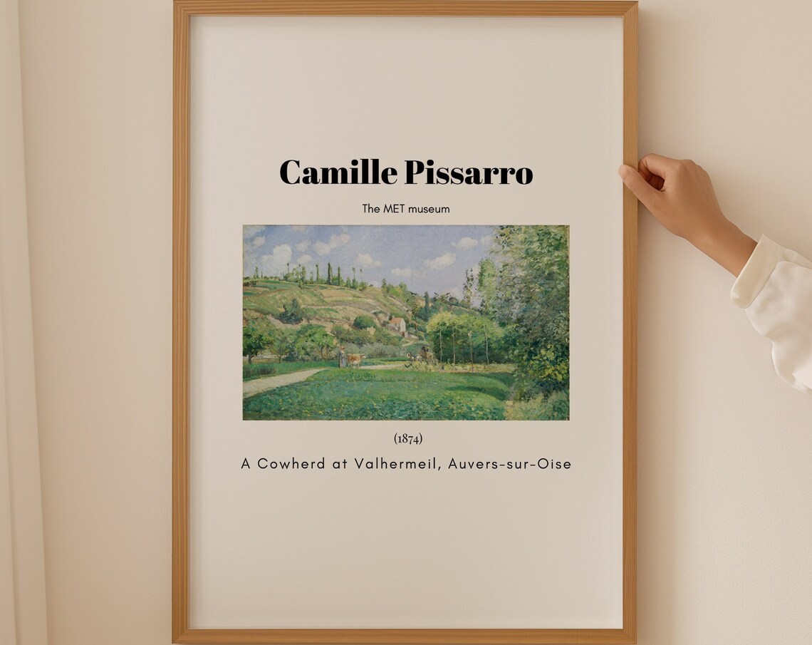 Camille Pissarro A Cowherd at Valhermeil 1874 MET Art Poster