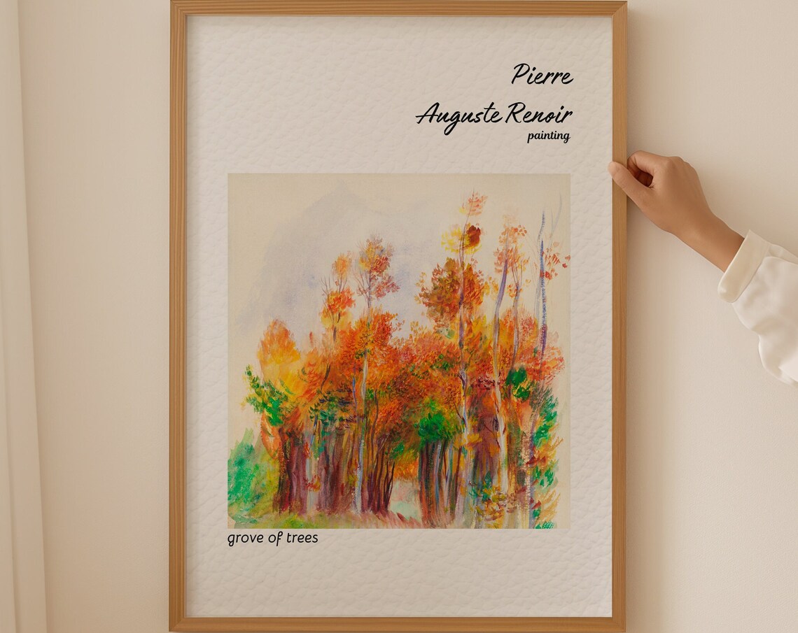 Renoir Grove of Trees Autumn Foliage Impressionist Art Poster