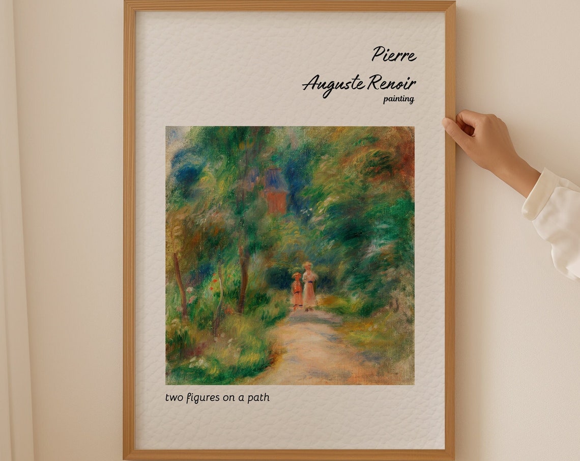 Renoir Two Figures on a Path Garden Walk Impressionist Poster