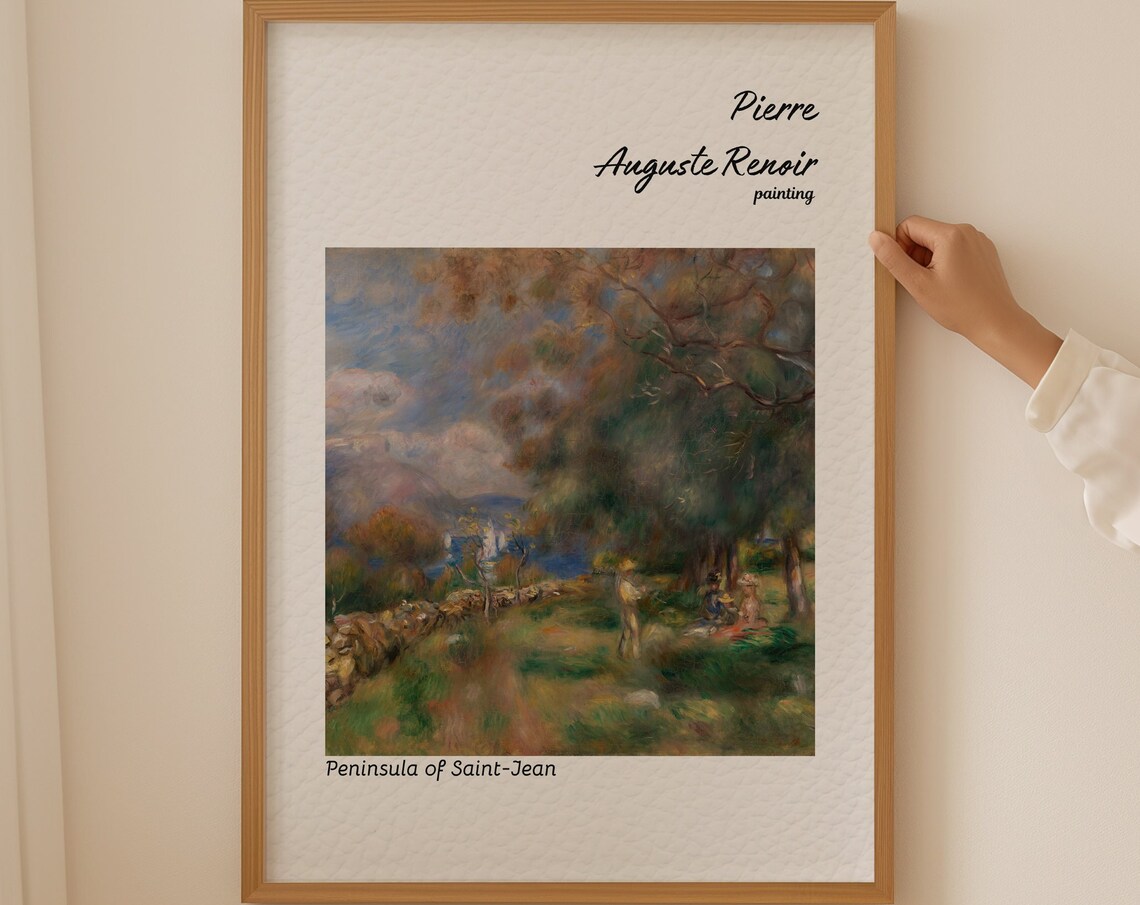 Renoir Peninsula of Saint Jean Coastal Trees Painting Poster