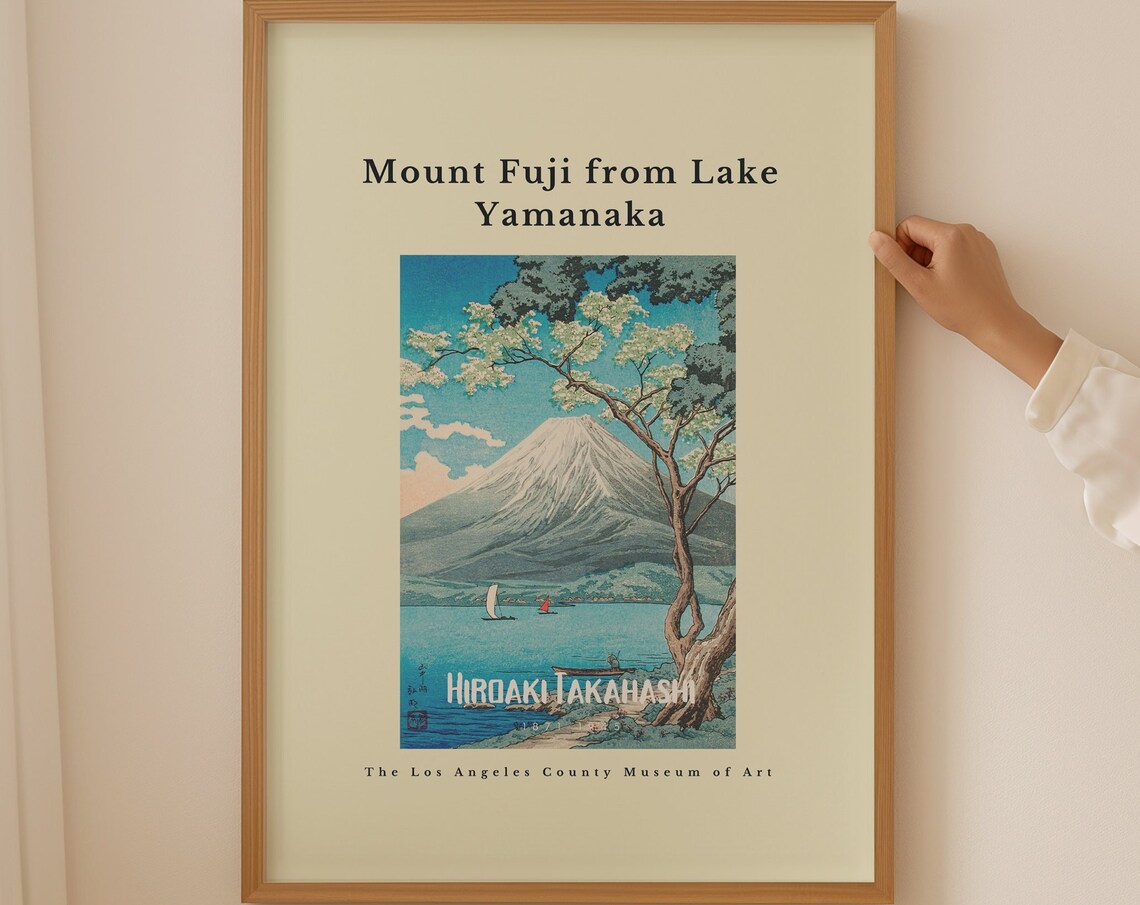Hiroaki Takahashi Mount Fuji from Lake Yamanaka Blossom Tree Poster