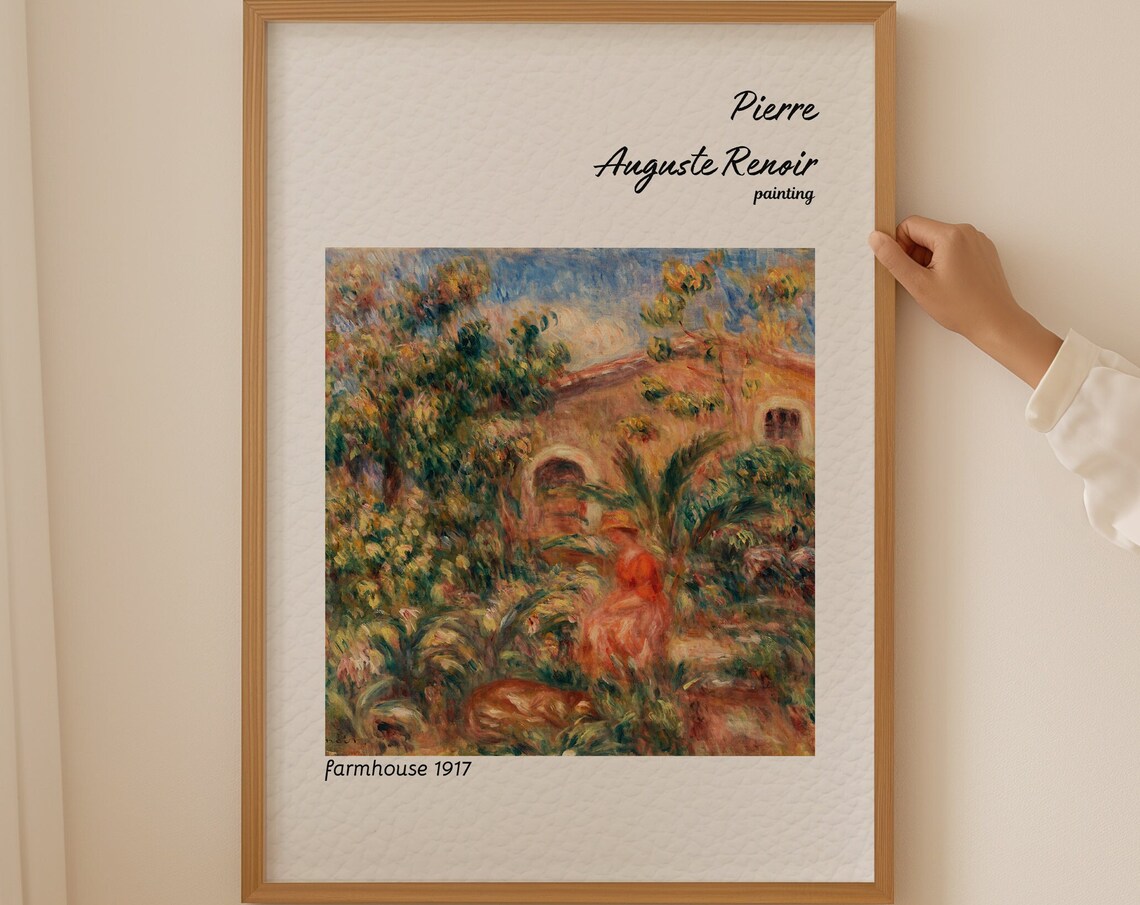 Renoir Farmhouse 1917 Rustic Garden Impressionist Painting Poster