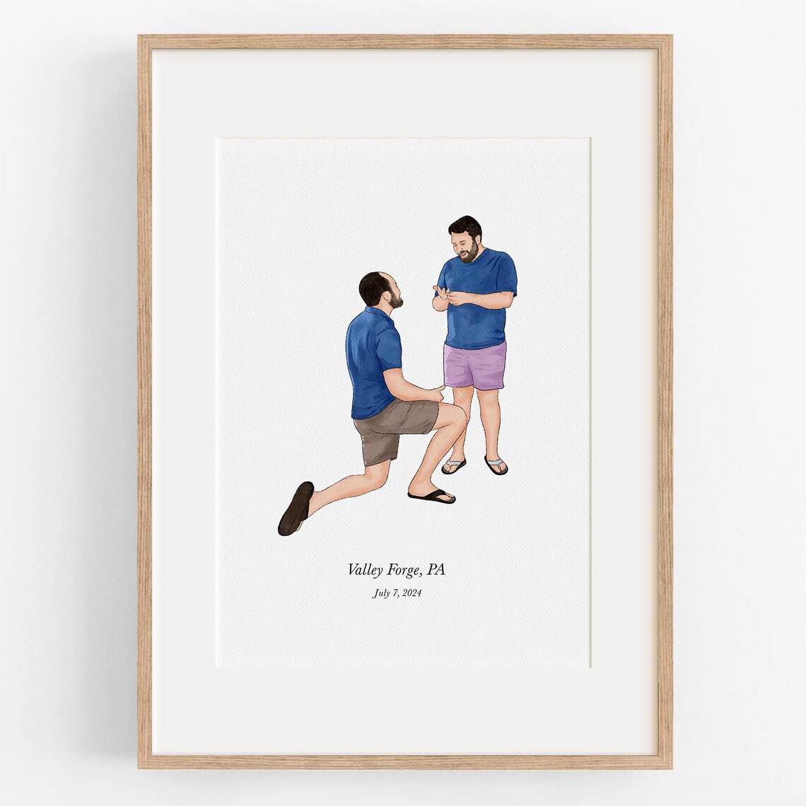 Rome Italy Proposal Painting Personalized Engagement Portrait Poster - Image 2