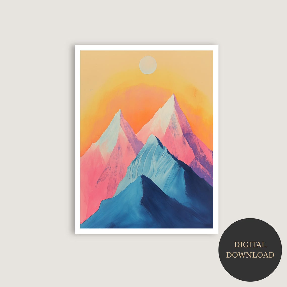 Sunset Mountain Landscape Print