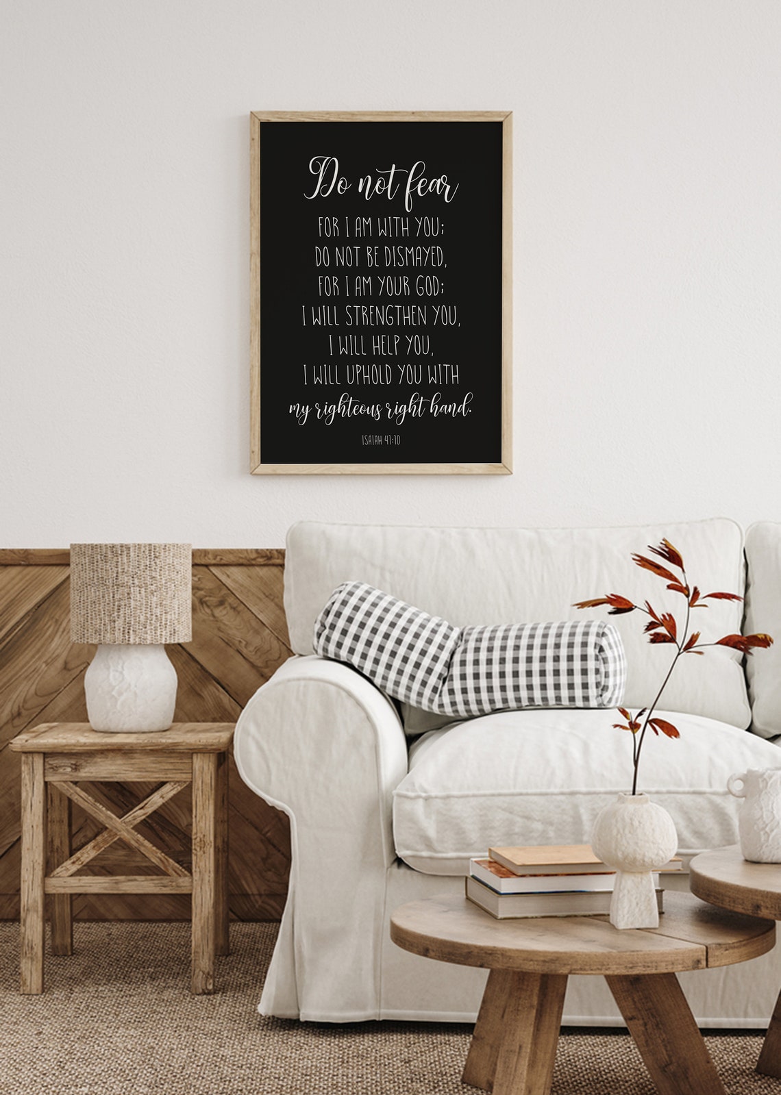 Scripture Wall Decor Do Not Fear Sign Isaiah 4110 Living Room Decor Bible Verse Sign Bible Verse Wall Decor Black Background - Image 4