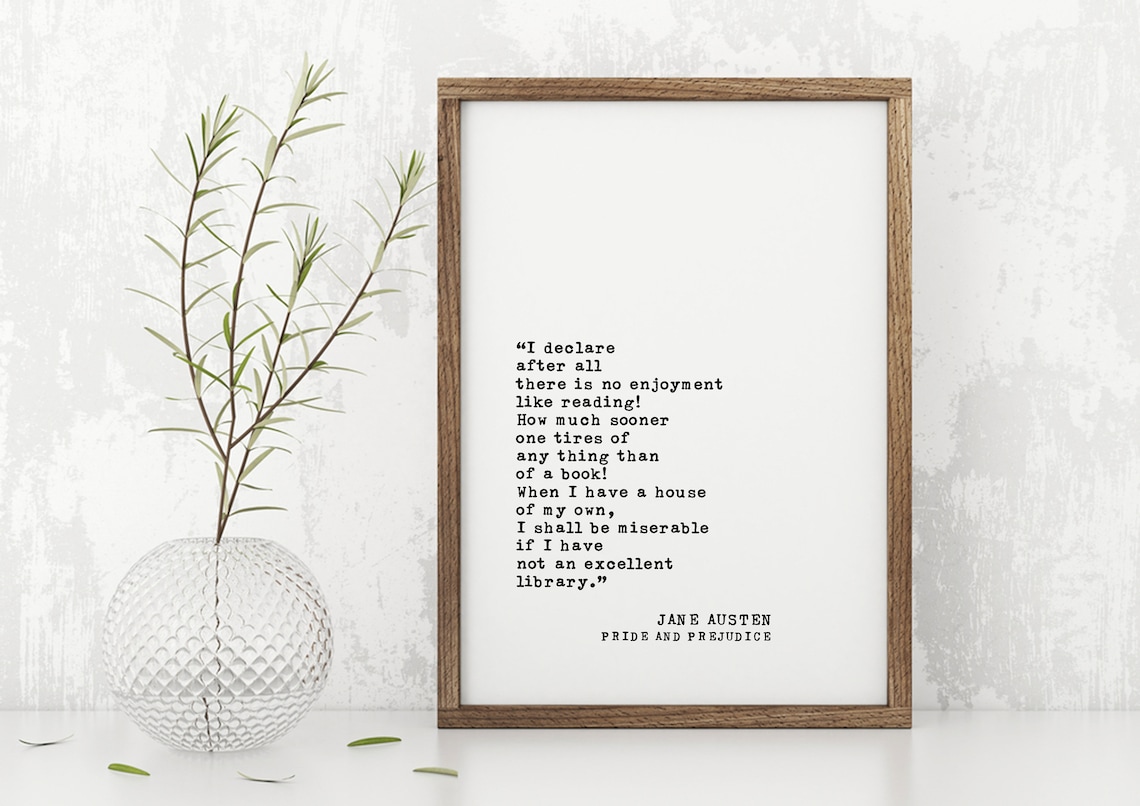 Pride and Prejudice Quote Art Print, Jane Austen - Image 4
