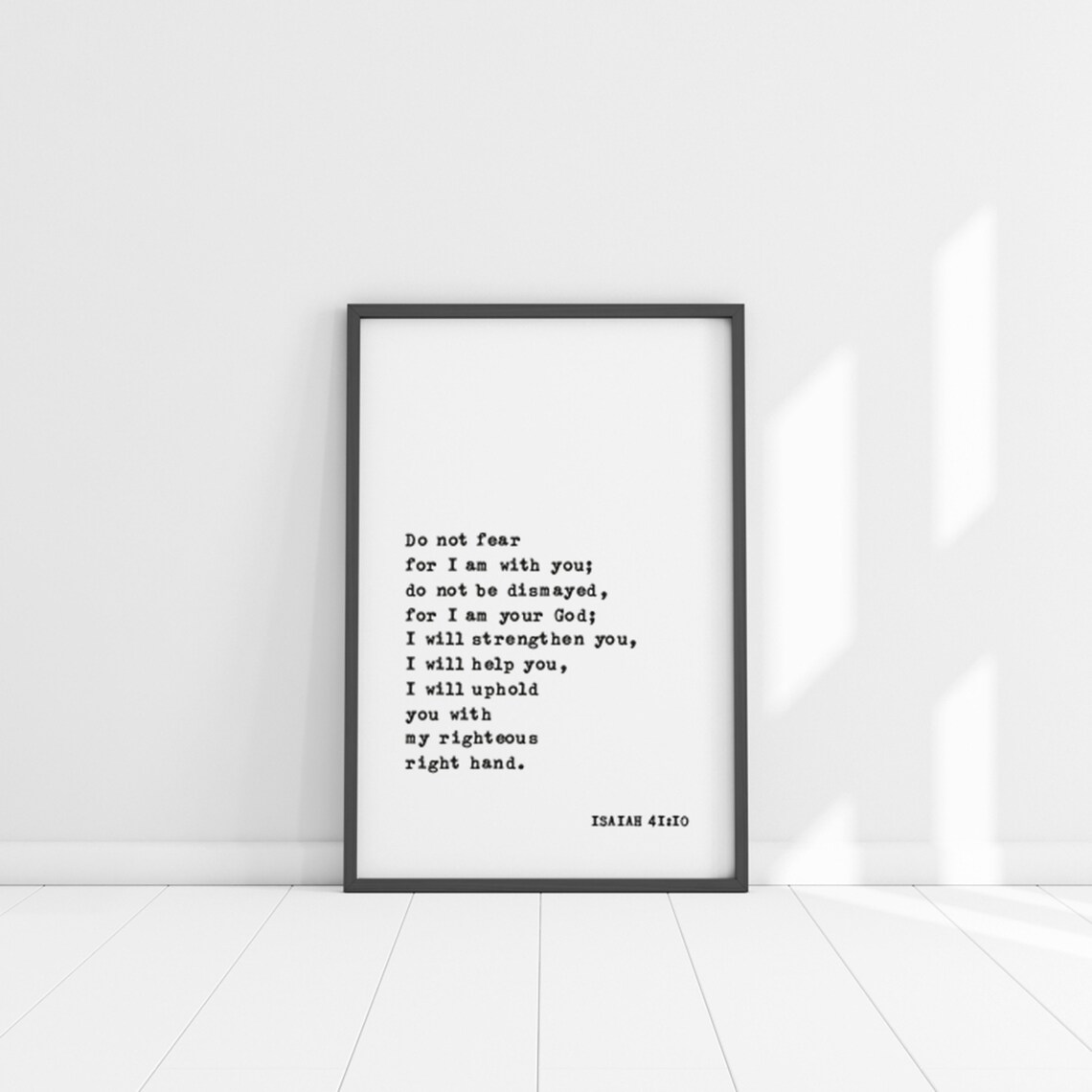 Isaiah 41:10 Do Not Fear Typewriter Style Scripture Verse Wood Poster - Image 5