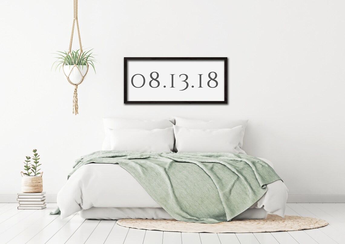Custom Wedding Date Sign Minimalist Personalized Milestone Poster - Image 3