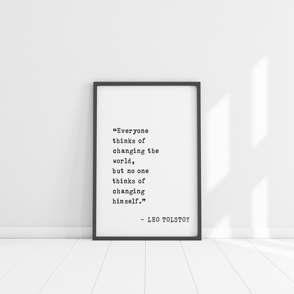 Leo Tolstoy Changing the World Changing Himself Quote Poster - Image 5