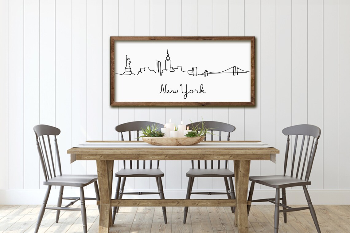 New York City Skyline Minimalist Line Art Print - Image 4