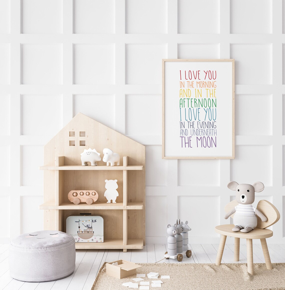 Rainbow Nursery Wood Sign Nursery Room Sign I Love You In The Morning Sign Nursery Room Decor Nursery Wall Decorations Sign Above Crib - Image 5