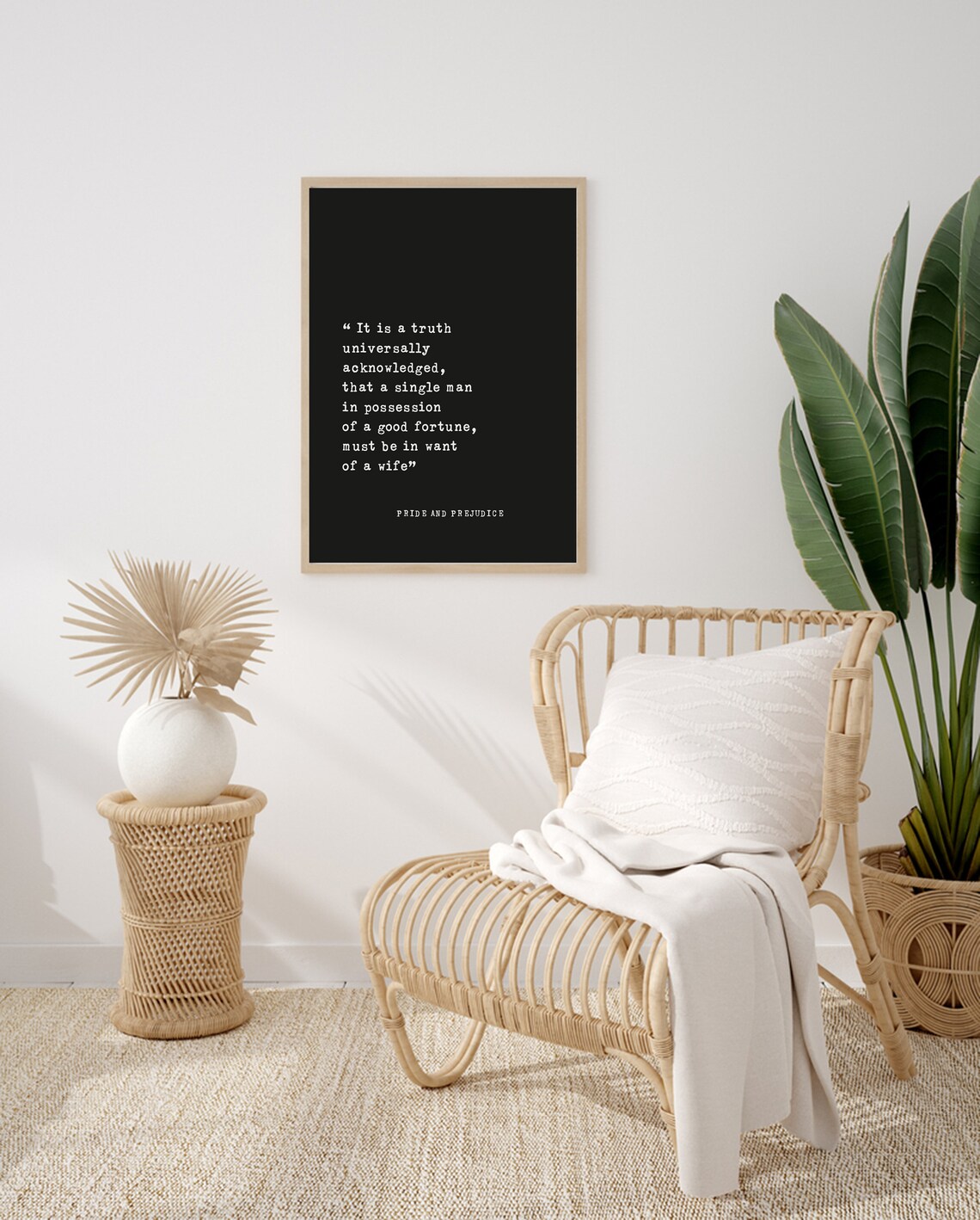 Pride and Prejudice Famous Opening Line Jane Austen Quote Poster - Image 4