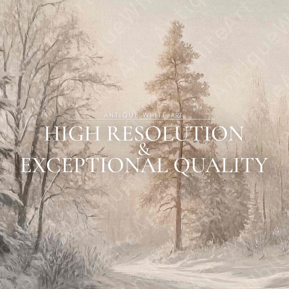 Misty Snowy Forest Path With Tall Pines Winter Landscape Wall Art - Image 4