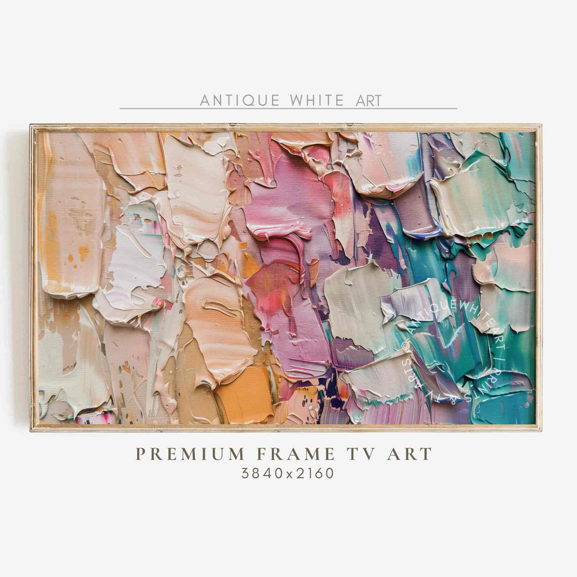 Colorful 3D Textured Abstract Pastel Brush Stroke Art Wall TV Poster